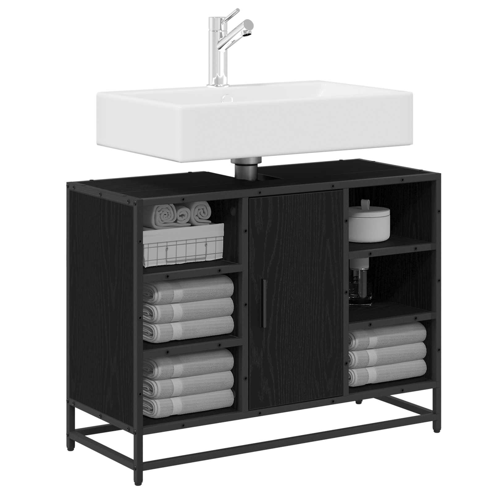 Kupaonski ormar Crni hrast 80 x 33 x 60 cm Konstruirano drvo