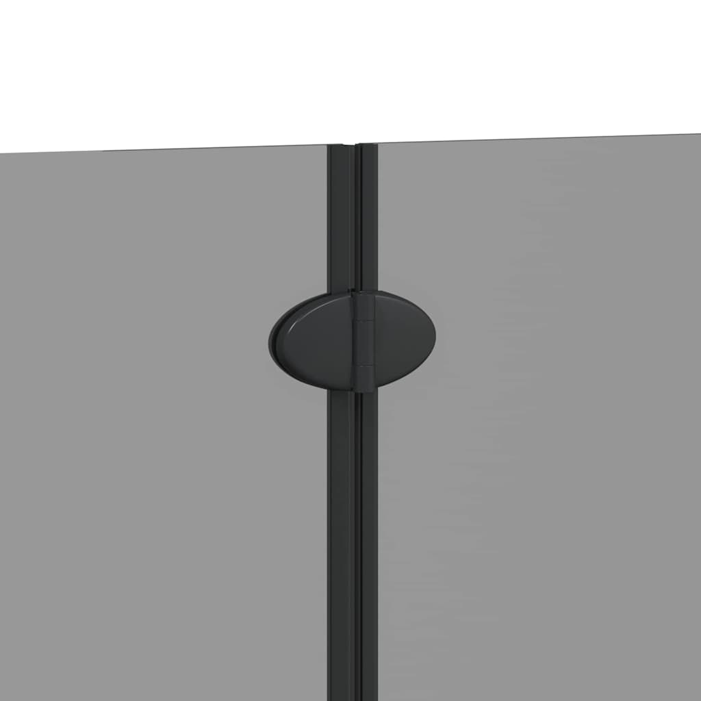 Ograda za tuš Crna 130 x 138 cm ESG staklo i aluminij