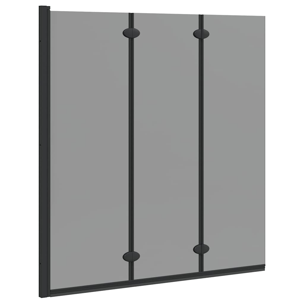 Ograda za tuš Crna 130 x 138 cm ESG staklo i aluminij
