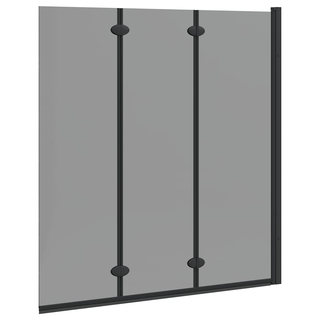 Ograda za tuš Crna 130 x 138 cm ESG staklo i aluminij