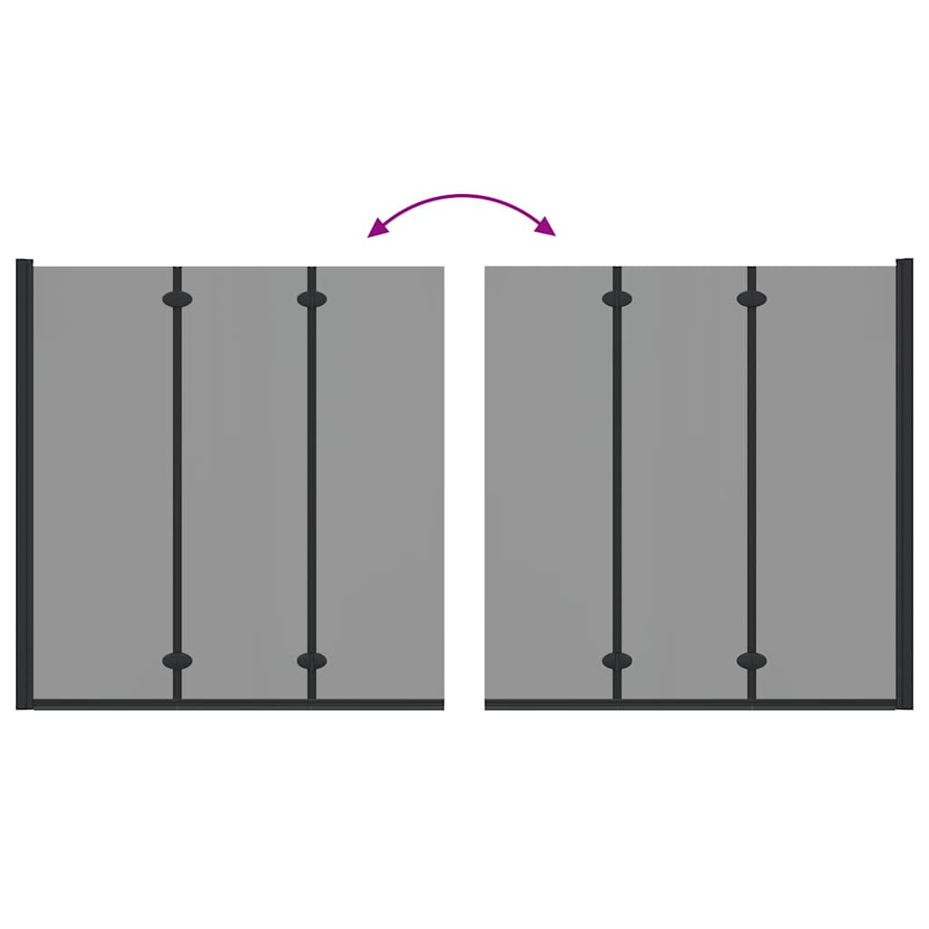 Ograda za tuš Crna 130 x 138 cm ESG staklo i aluminij