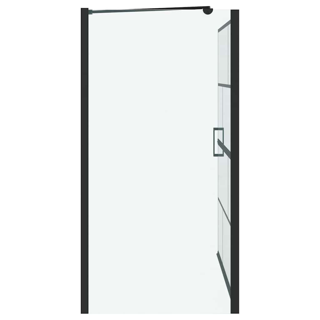 Ekran za kadu i tuš Crna i prozirna 116 x 68 x 128 cm