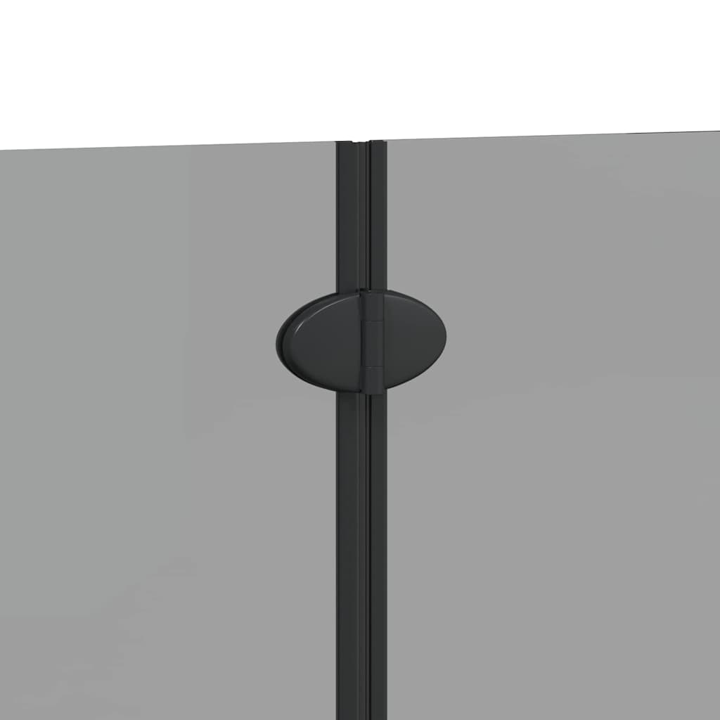 Ograda za tuš Crna 120 x 140 cm ESG staklo i aluminij