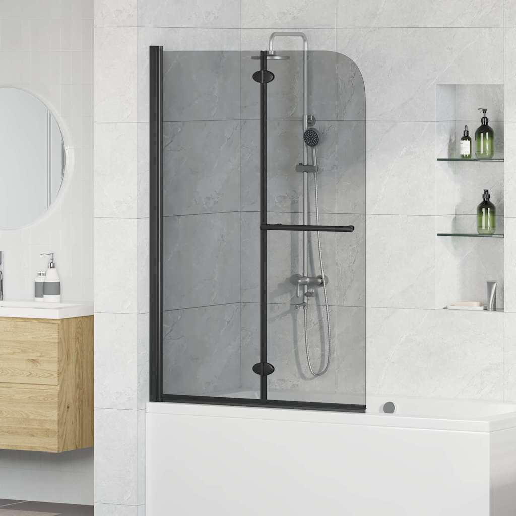 Ograda za tuš Crna 120 x 140 cm ESG staklo i aluminij