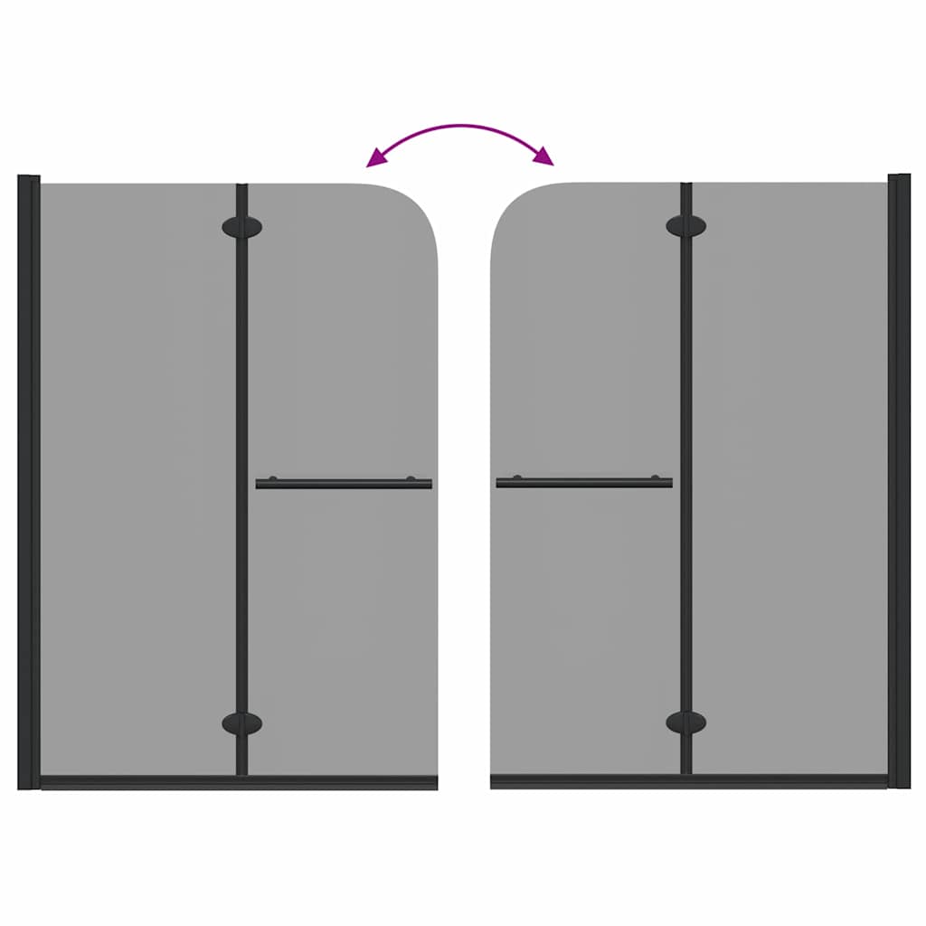 Ograda za tuš Crna 120 x 140 cm ESG staklo i aluminij