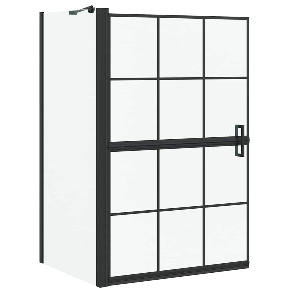 Ekran za kadu i tuš Crna i prozirna 80 x 68 x 128 cm