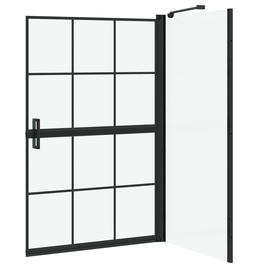 Ekran za kadu i tuš Crna i prozirna 80 x 68 x 128 cm