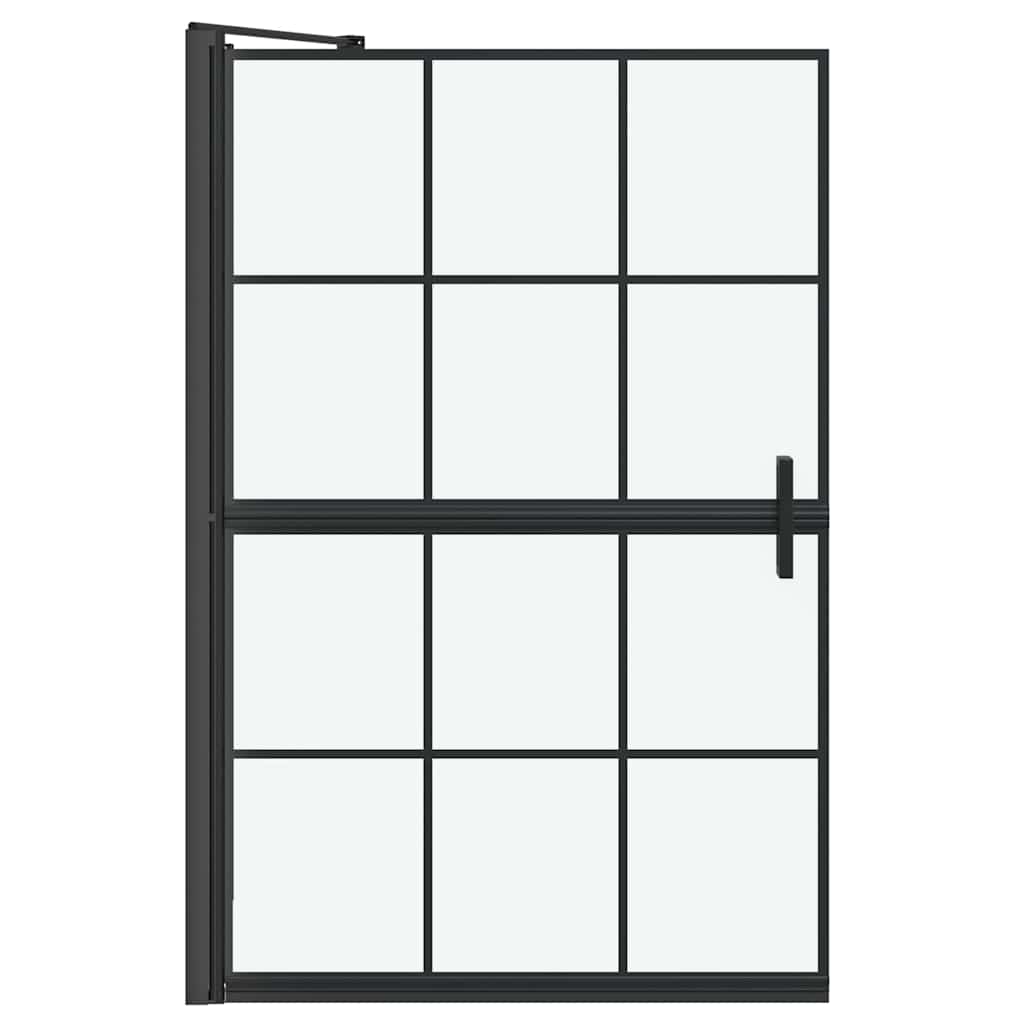 Ekran za kadu i tuš Crna i prozirna 80 x 68 x 128 cm
