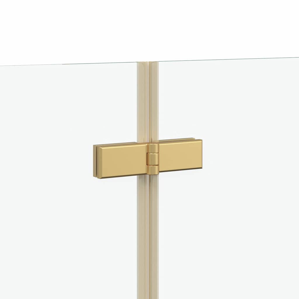 Ograda za tuš Zlatno 130 x 138 cm ESG staklo i aluminij