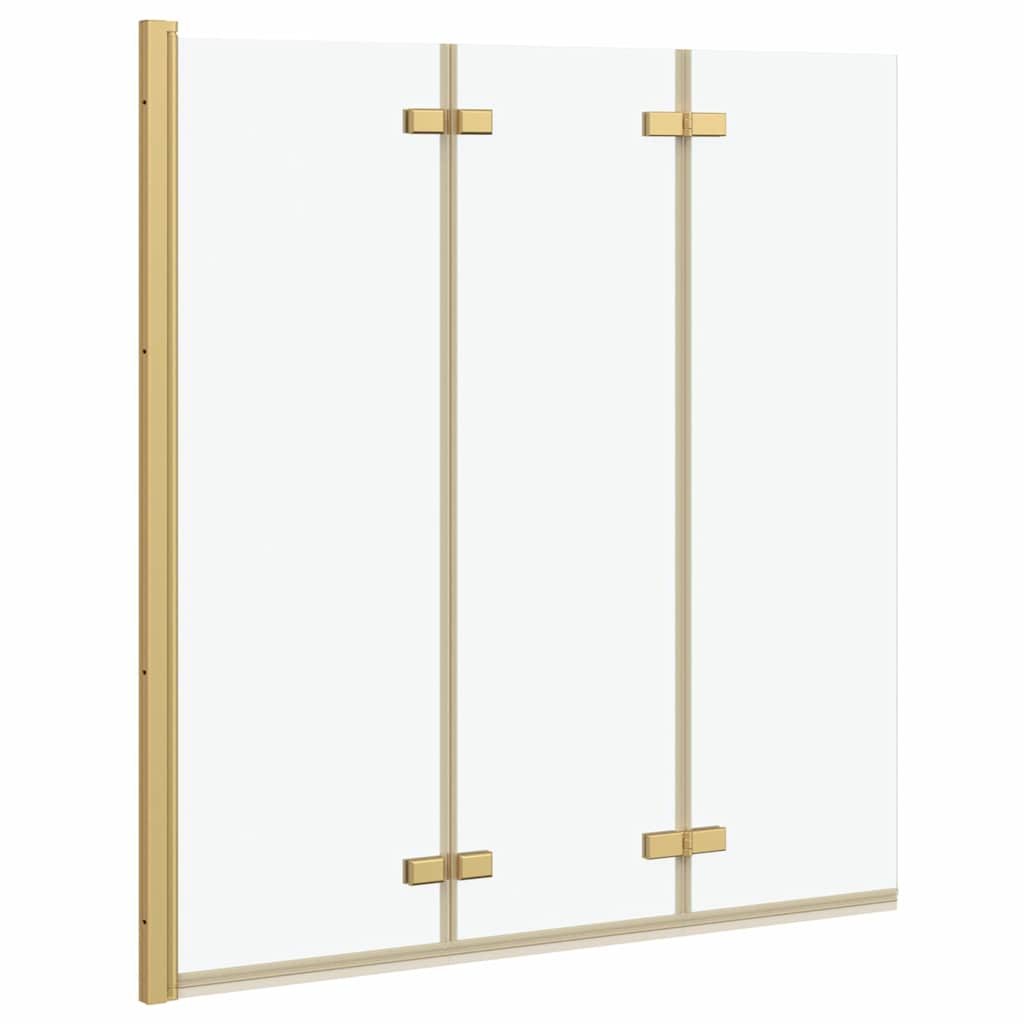Ograda za tuš Zlatno 130 x 138 cm ESG staklo i aluminij
