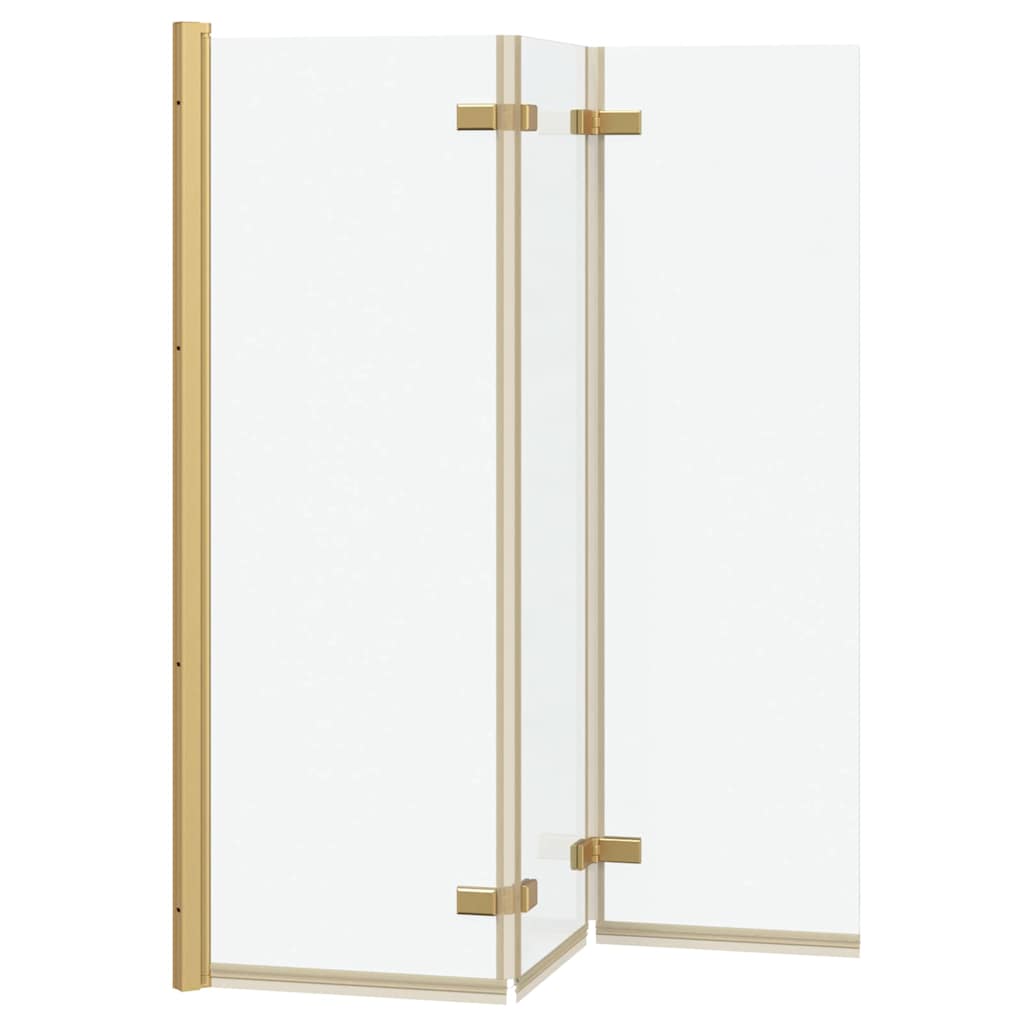 Ograda za tuš Zlatno 130 x 138 cm ESG staklo i aluminij