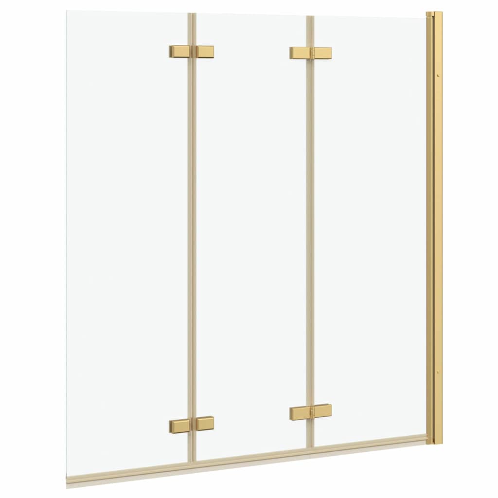 Ograda za tuš Zlatno 130 x 138 cm ESG staklo i aluminij