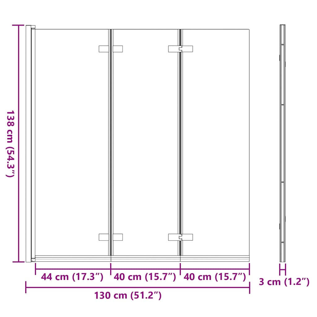 Ograda za tuš Zlatno 130 x 138 cm ESG staklo i aluminij