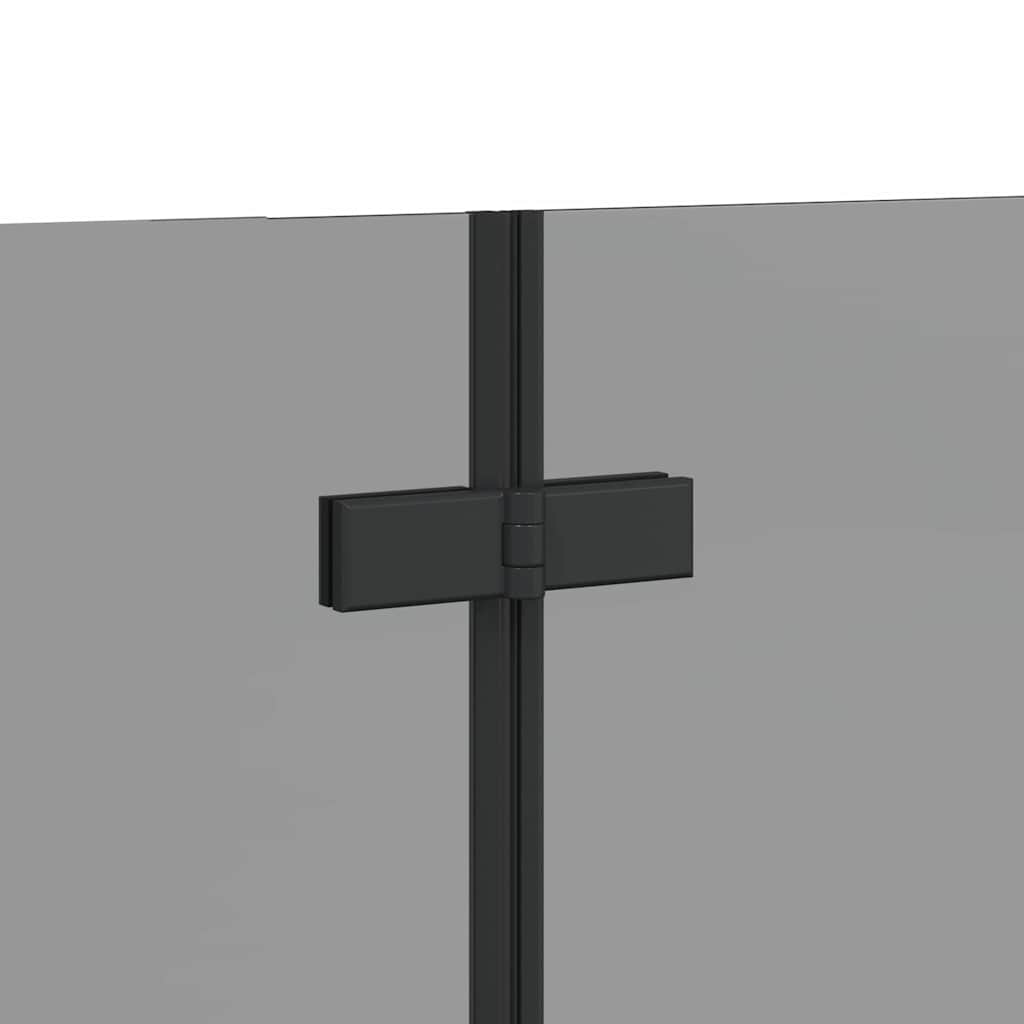 Ograda za tuš Crna 130 x 138 cm ESG staklo i aluminij