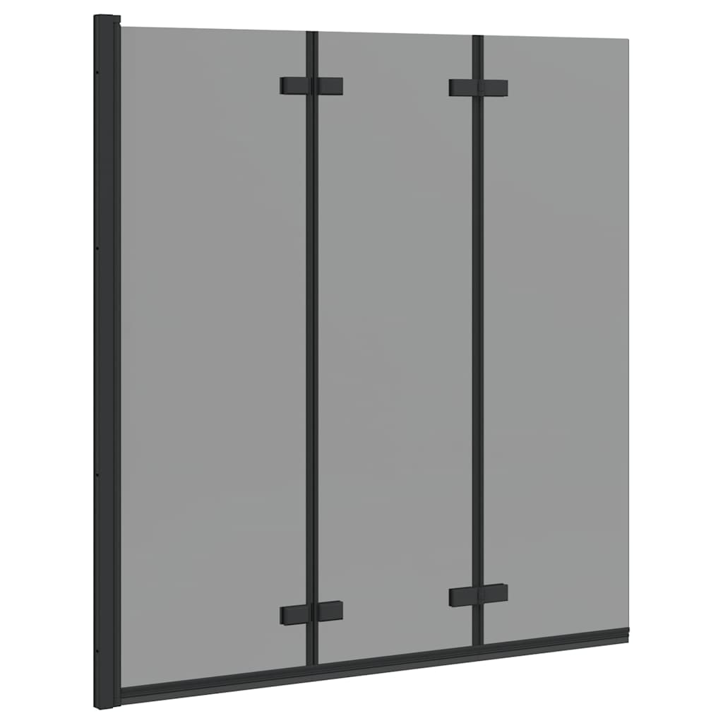 Ograda za tuš Crna 130 x 138 cm ESG staklo i aluminij