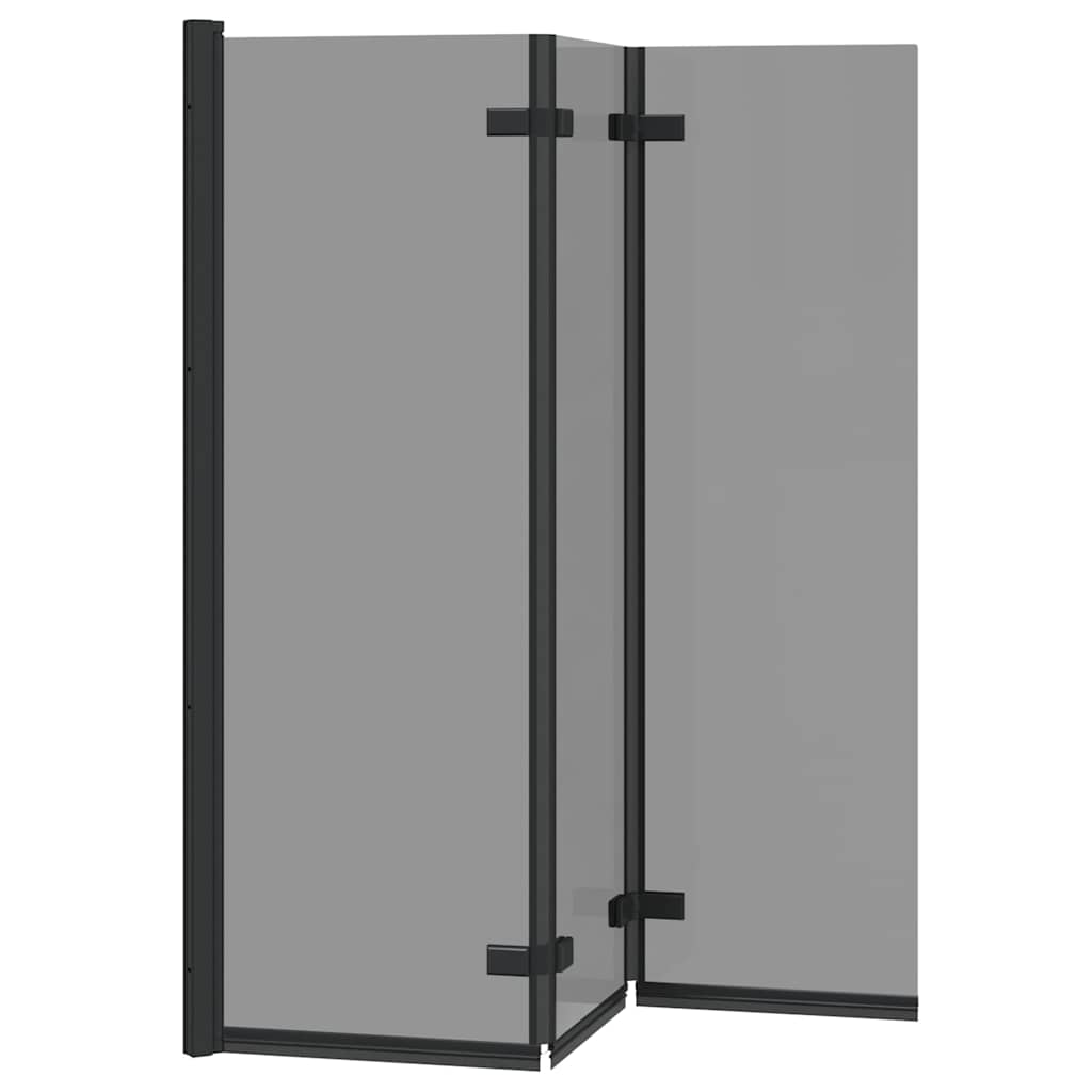 Ograda za tuš Crna 130 x 138 cm ESG staklo i aluminij