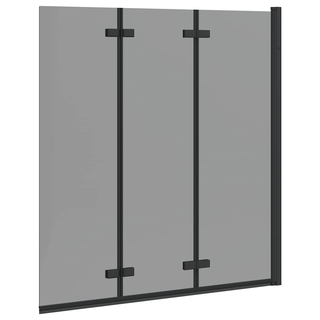 Ograda za tuš Crna 130 x 138 cm ESG staklo i aluminij