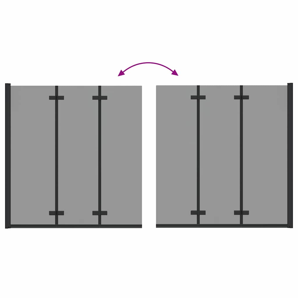 Ograda za tuš Crna 130 x 138 cm ESG staklo i aluminij