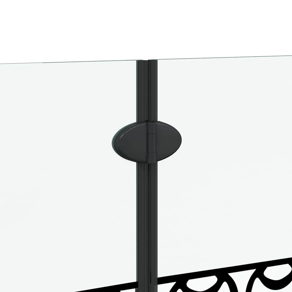 Ograda za tuš Crna i prozirna 130 x 130 cm