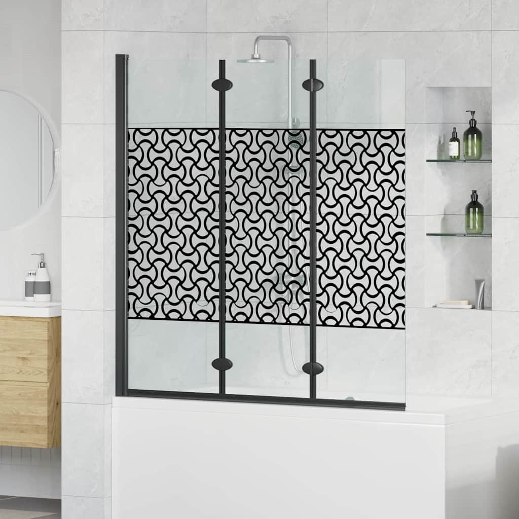 Ograda za tuš Crna i prozirna 130 x 130 cm