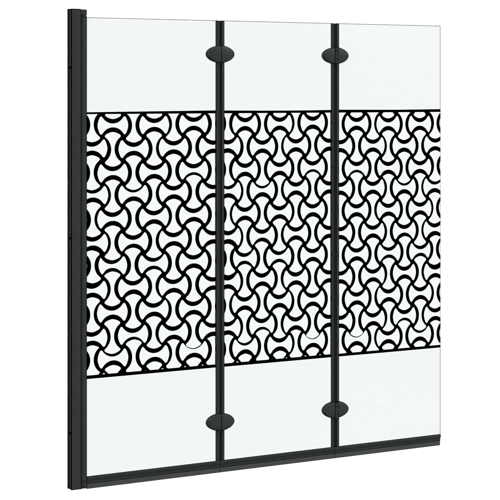 Ograda za tuš Crna i prozirna 130 x 130 cm