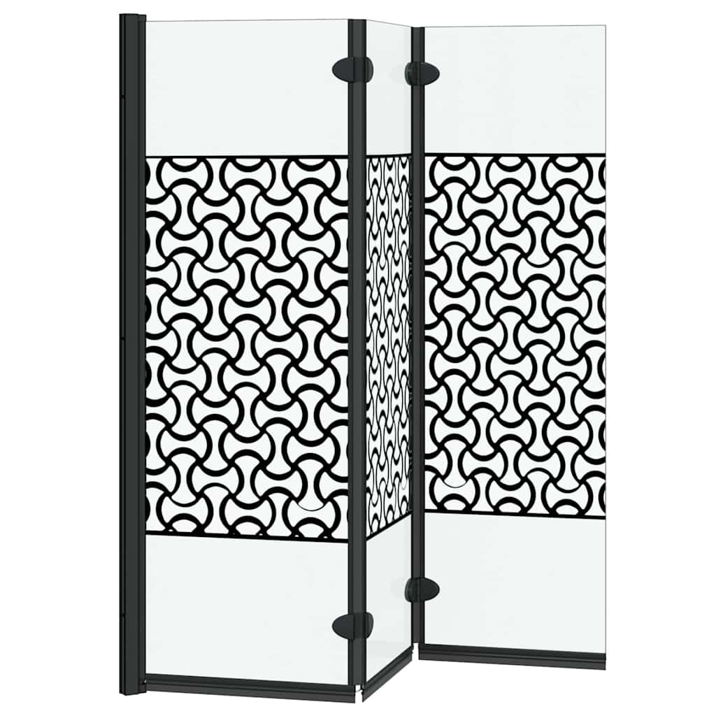 Ograda za tuš Crna i prozirna 130 x 130 cm