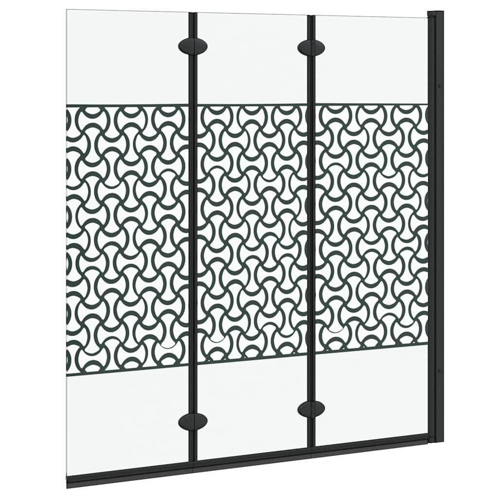 Ograda za tuš Crna i prozirna 130 x 130 cm