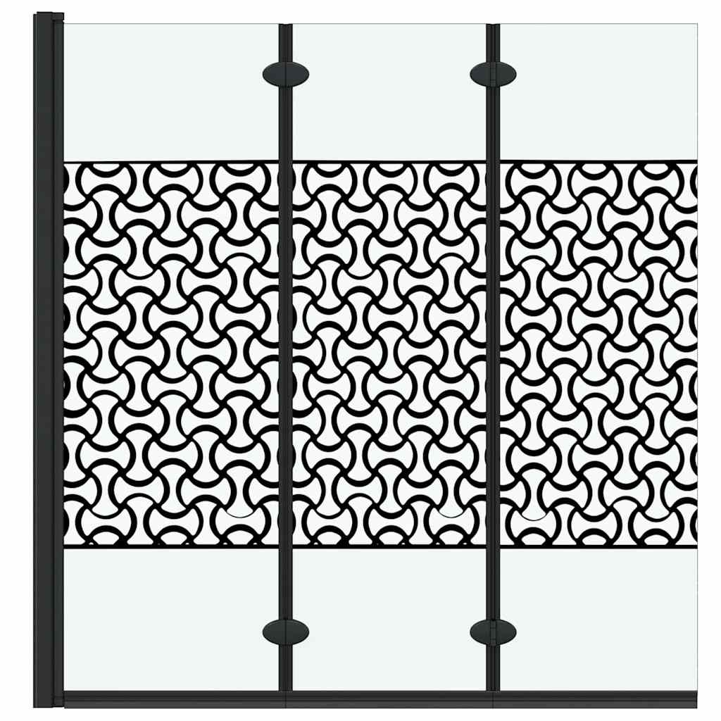 Ograda za tuš Crna i prozirna 130 x 130 cm