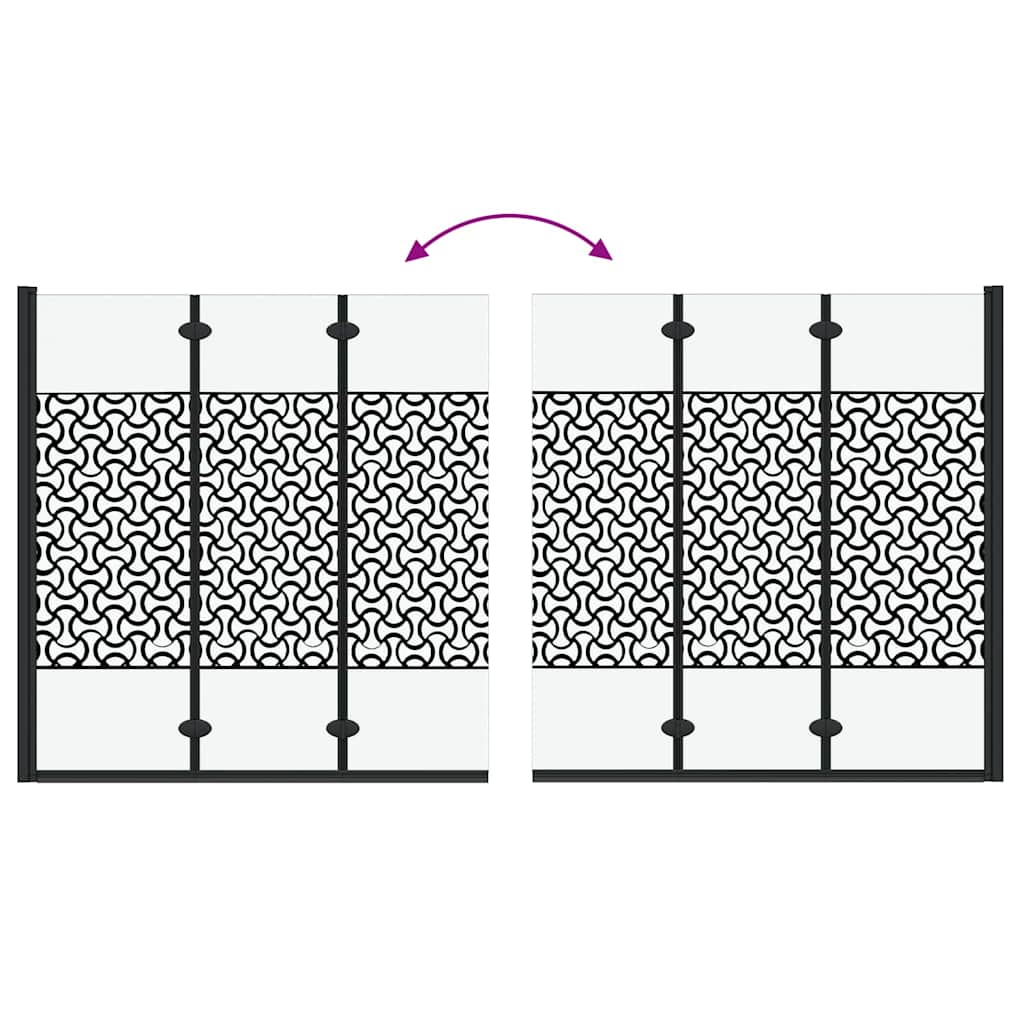 Ograda za tuš Crna i prozirna 130 x 130 cm