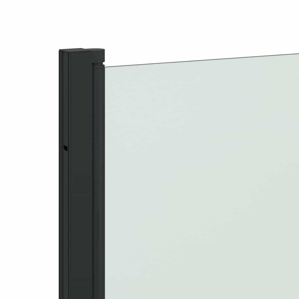 Ograda za tuš Crna 130 x 138 cm ESG staklo i aluminij