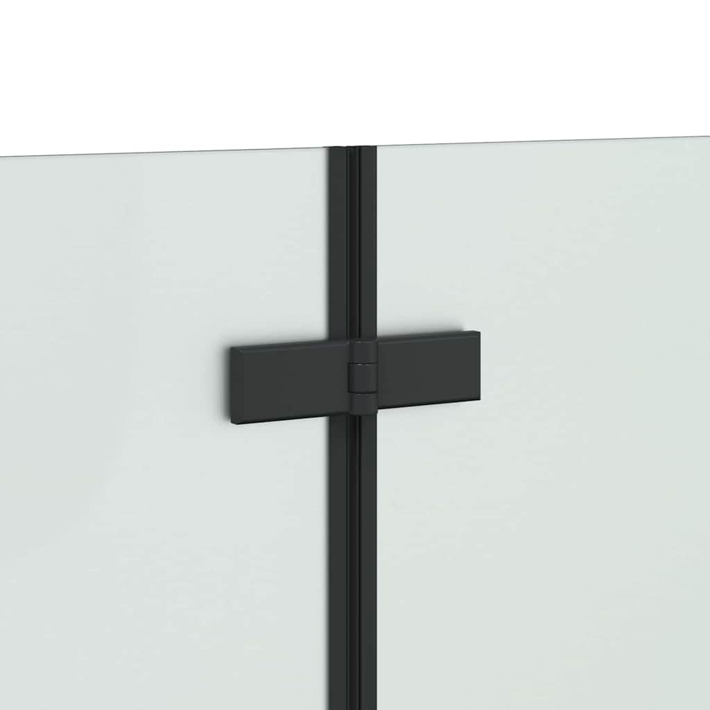 Ograda za tuš Crna 130 x 138 cm ESG staklo i aluminij