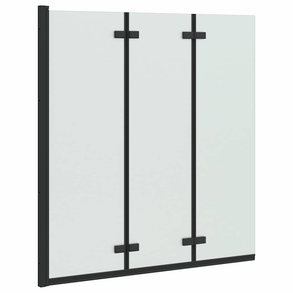 Ograda za tuš Crna 130 x 138 cm ESG staklo i aluminij