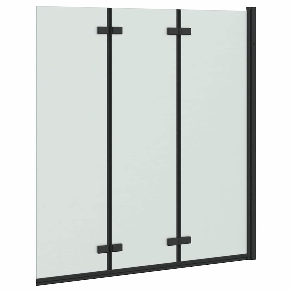 Ograda za tuš Crna 130 x 138 cm ESG staklo i aluminij