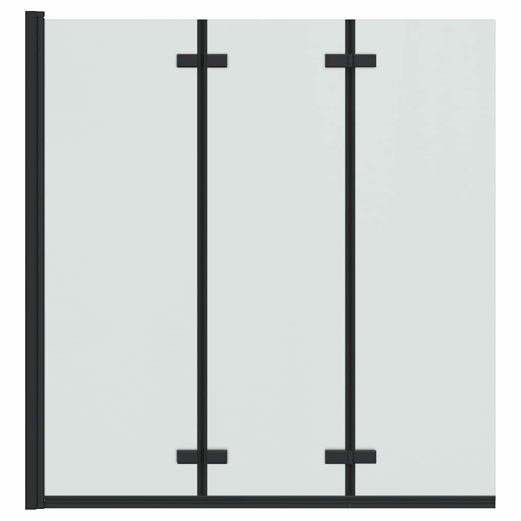 Ograda za tuš Crna 130 x 138 cm ESG staklo i aluminij
