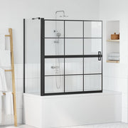 Ekran za kadu i tuš Crna i prozirna 116 x 68 x 128 cm
