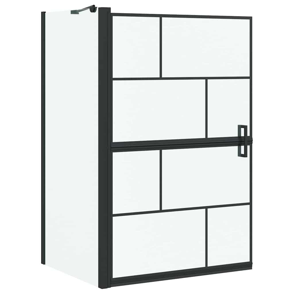 Ekran za kadu i tuš Crna i prozirna 80 x 68 x 128 cm