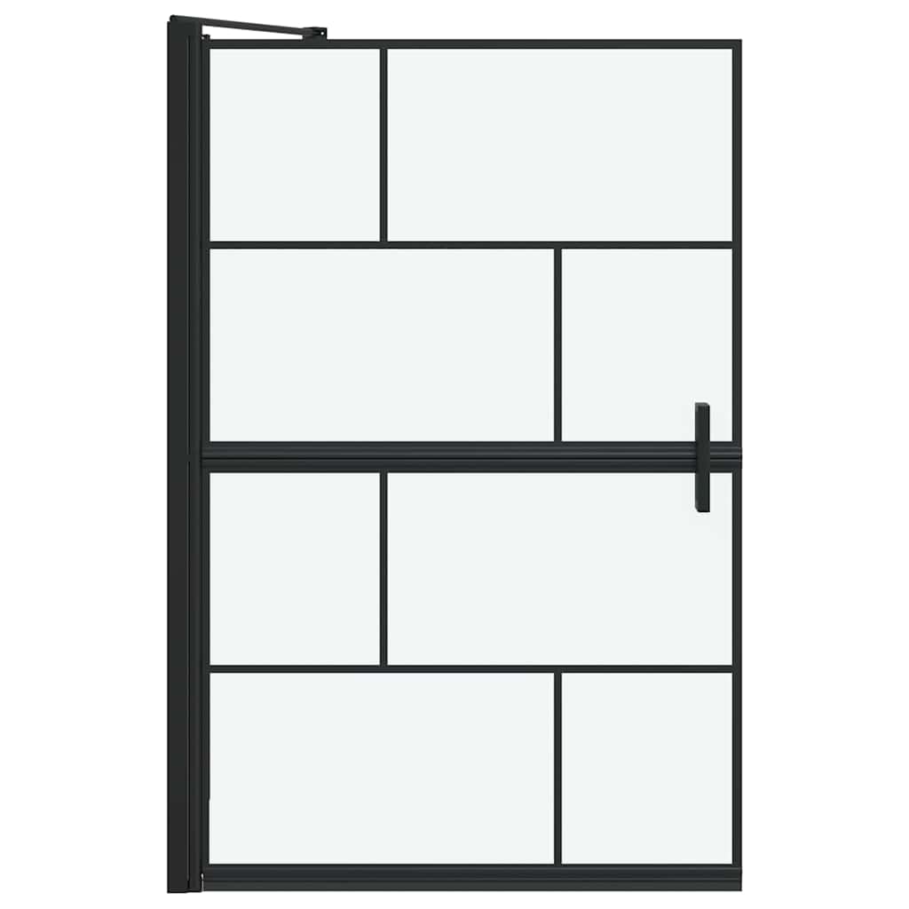 Ekran za kadu i tuš Crna i prozirna 80 x 68 x 128 cm