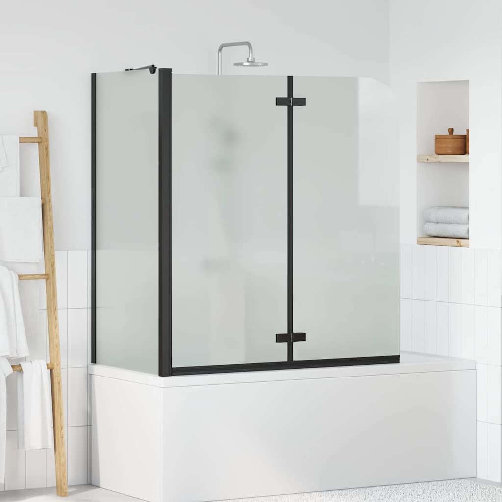 Ograda za tuš Crna 120 x 68 x 130 cm ESG staklo i aluminij
