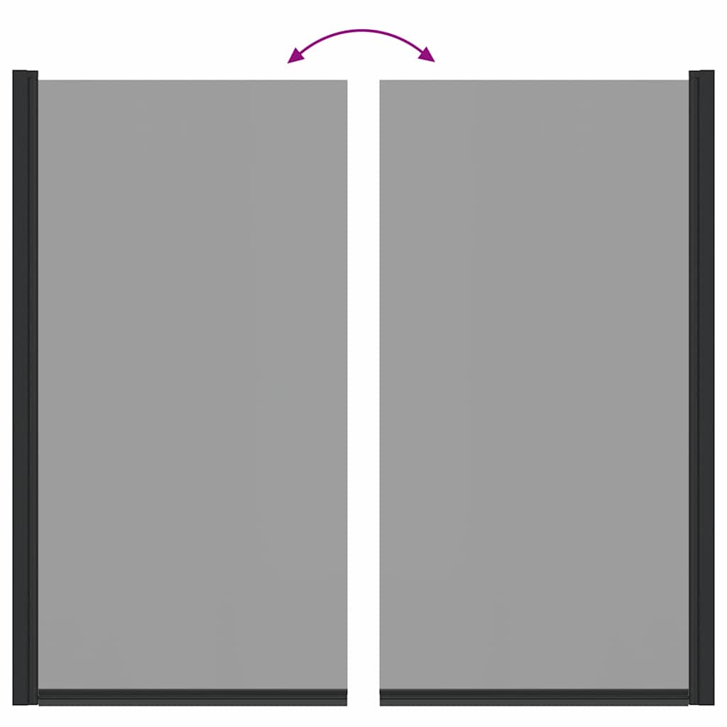 Ekran za kadu i tuš Crna 68 x 130 cm Staklo s temperaturom
