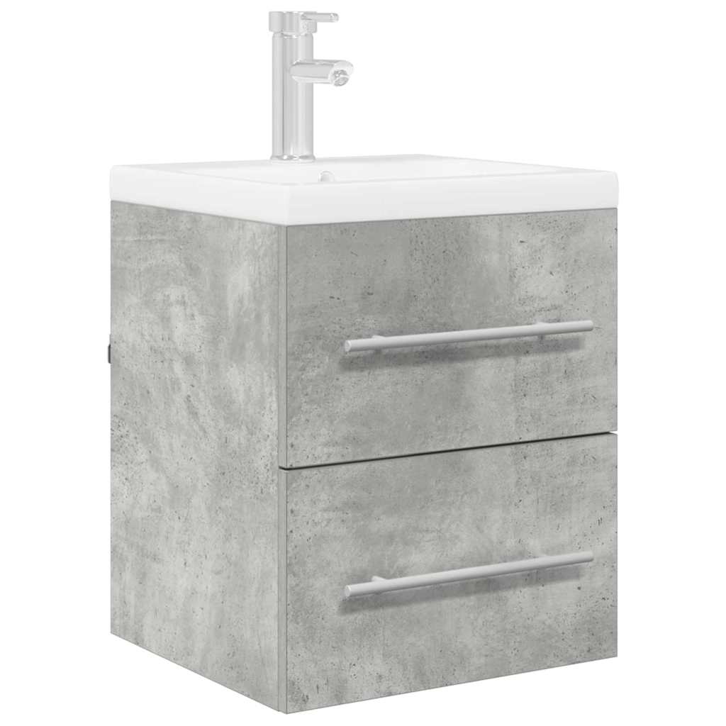 Ormarić za umivaonik s ladicama Betonski sivi 38,5 x 41 x 48 cm