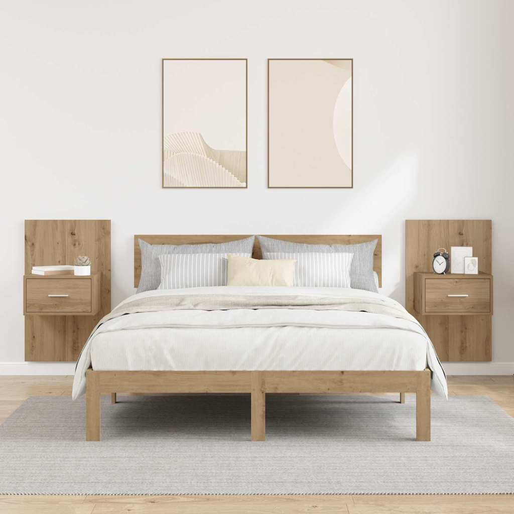 Noćni ormar s ladicama 2 pcs Umjetnički hrast 50 x 32,5 x 80cm