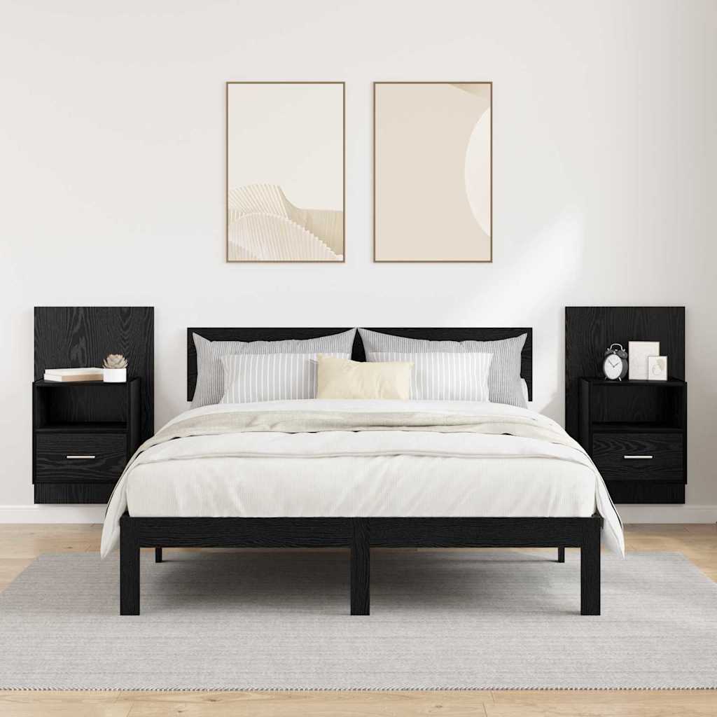 Noćni ormar 2 pcs Crni hrast 50 x 32,5 x 80cm Konstruirano drvo