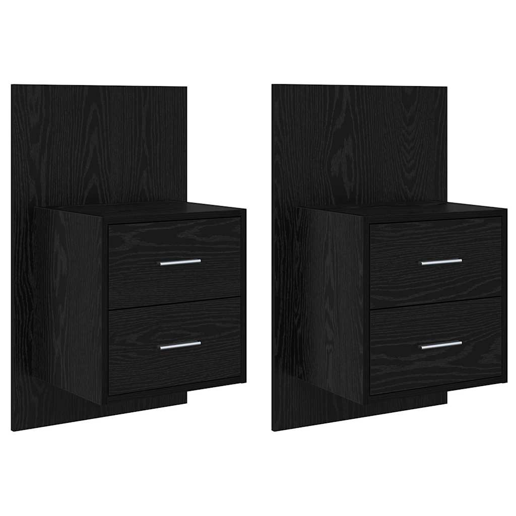 Wall-mounted noćni ormarić 2 pcs Crni hrast 48,5 x 32,5 x 80 cm