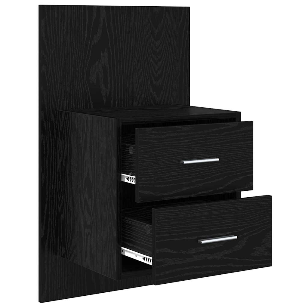 Wall-mounted noćni ormarić 2 pcs Crni hrast 48,5 x 32,5 x 80 cm