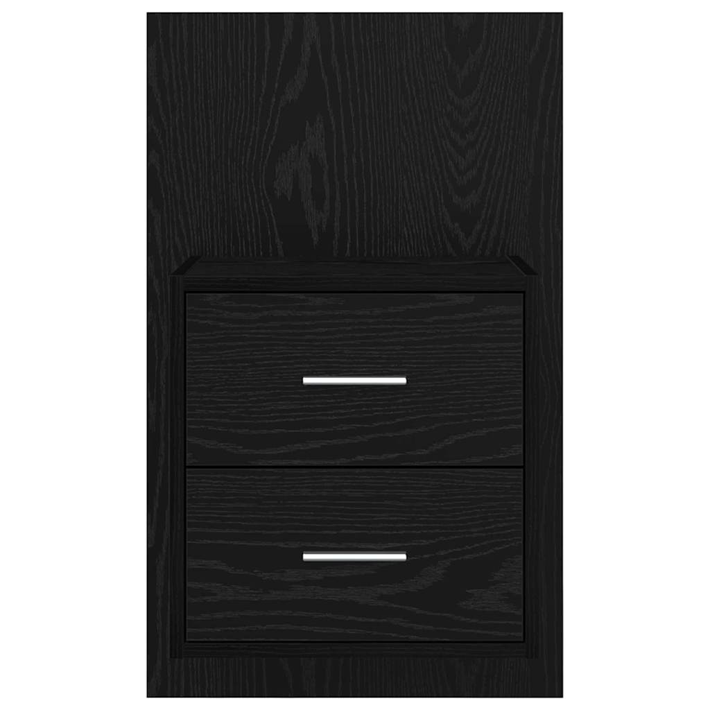 Wall-mounted noćni ormarić 2 pcs Crni hrast 48,5 x 32,5 x 80 cm
