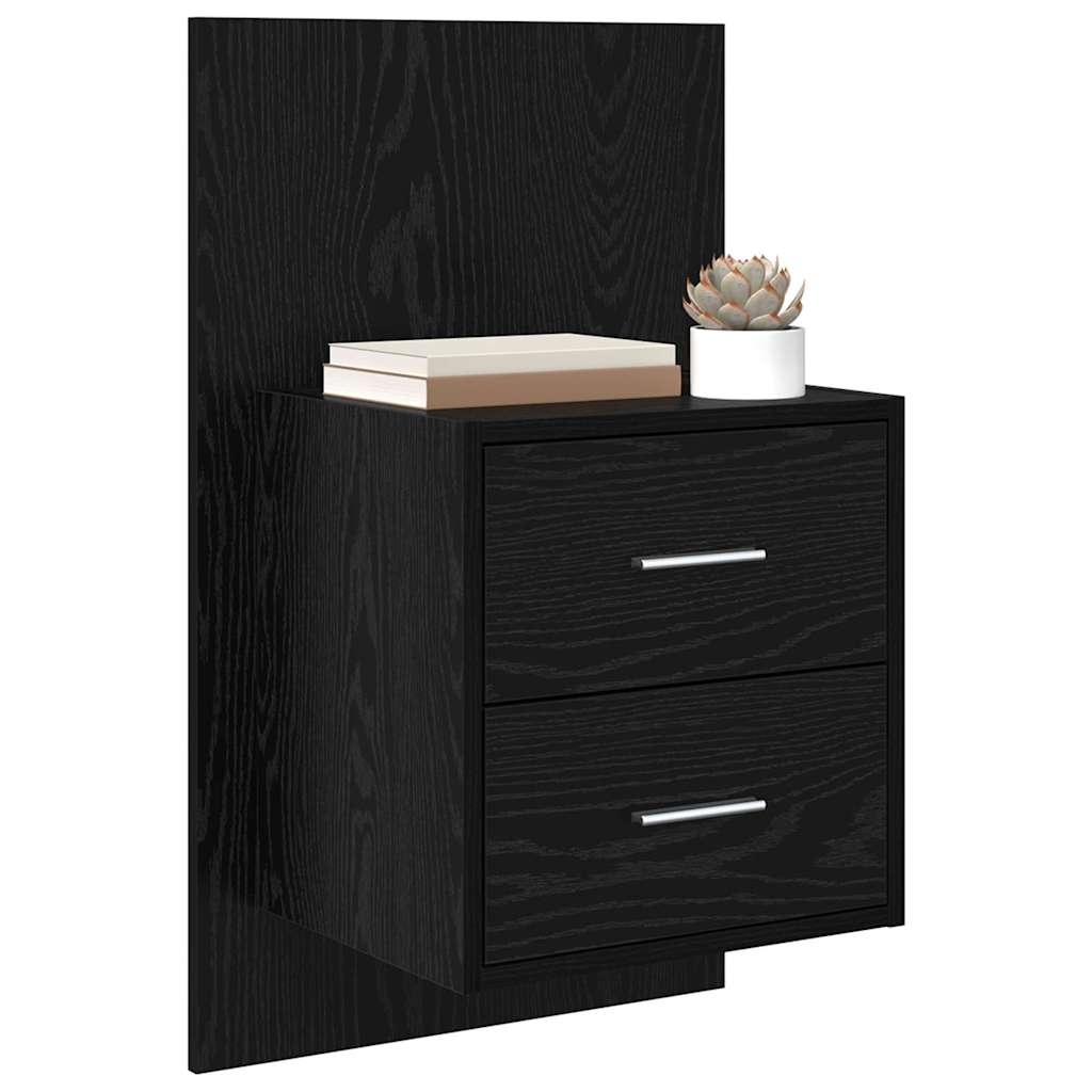 Wall-mounted noćni ormarić 2 pcs Crni hrast 48,5 x 32,5 x 80 cm