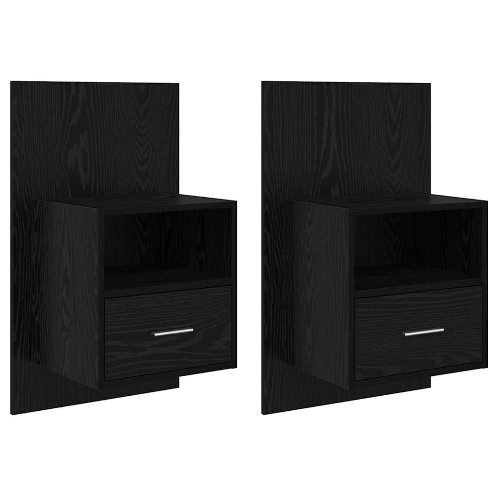 Noćni ormar 2 pcs Crni hrast 50 x 32,5 x 80cm Konstruirano drvo