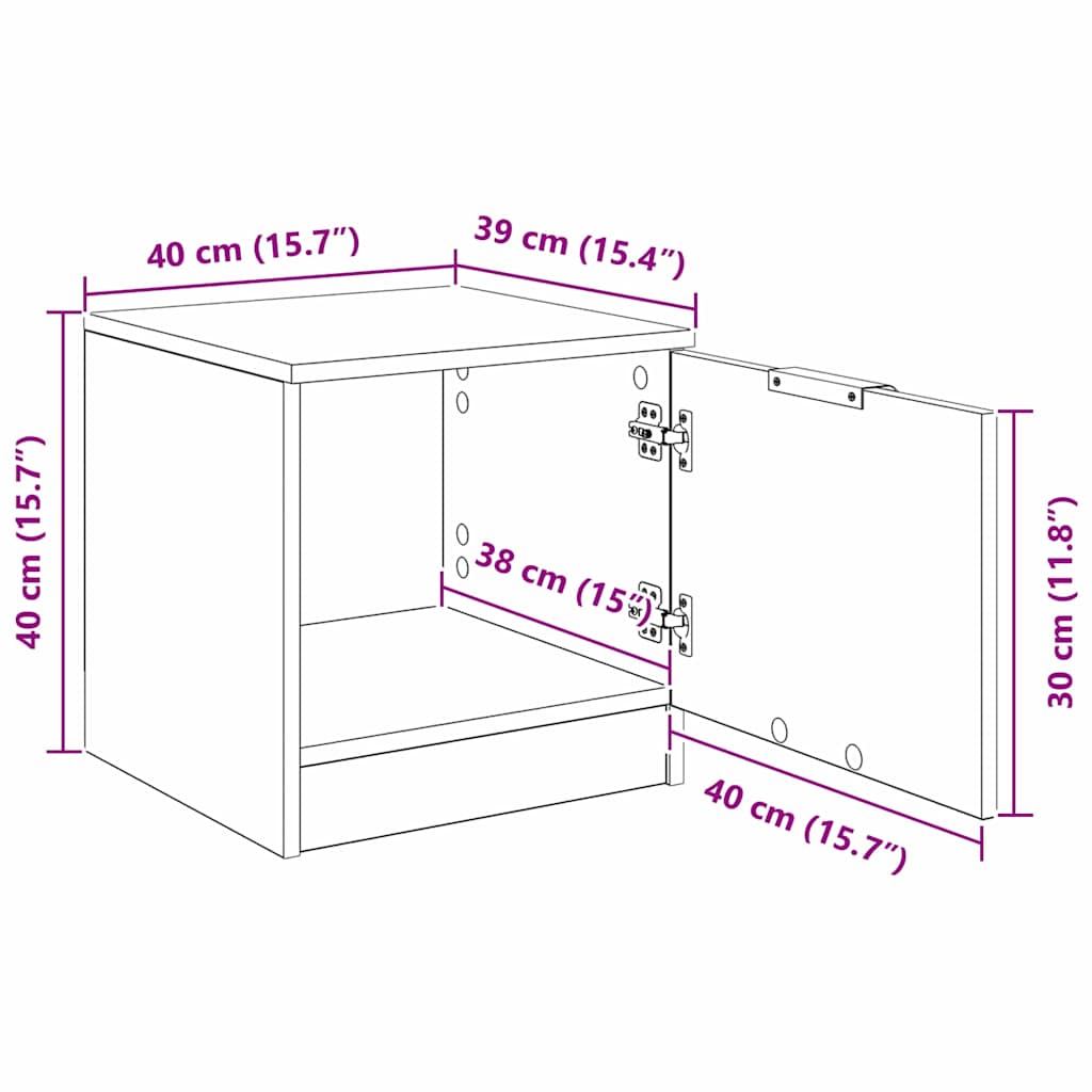 Ormarić za krevet 2 pcs Umjetnički hrast 40 x 39 x 40cm