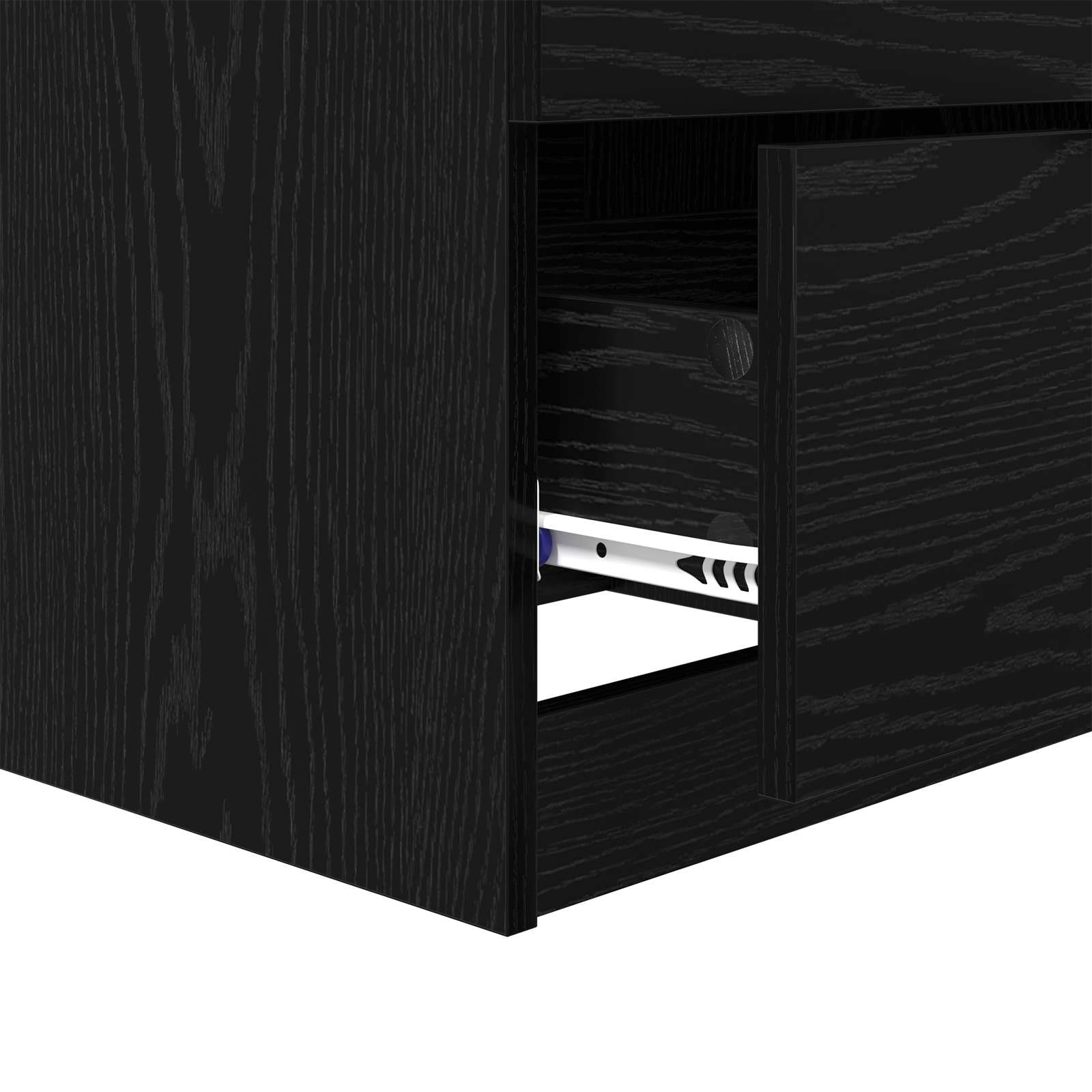 Noćni ormar 2 pcs Crni hrast 45 x 39 x 50cm Konstruirano drvo