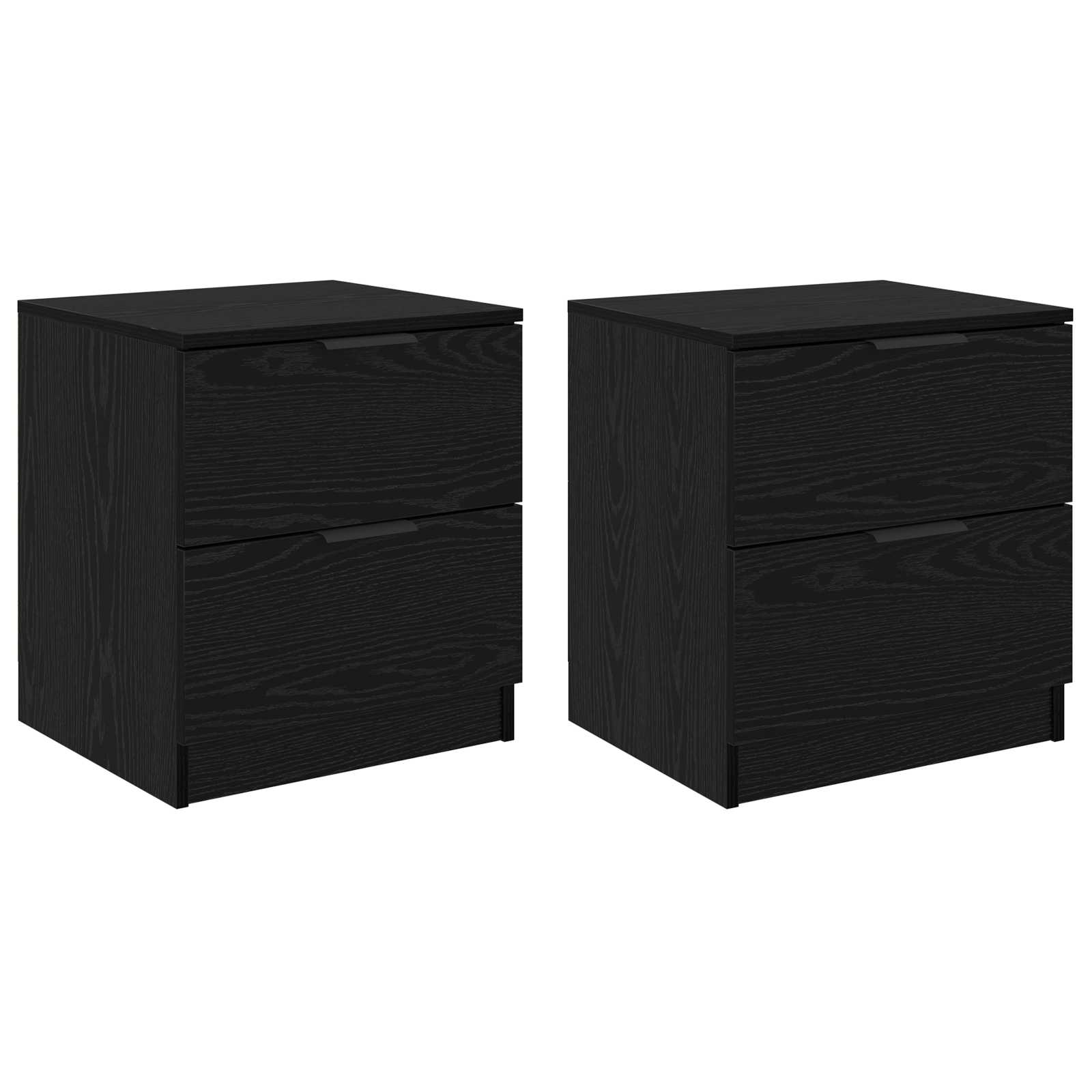 Noćni ormar 2 pcs Crni hrast 45 x 39 x 50cm Konstruirano drvo